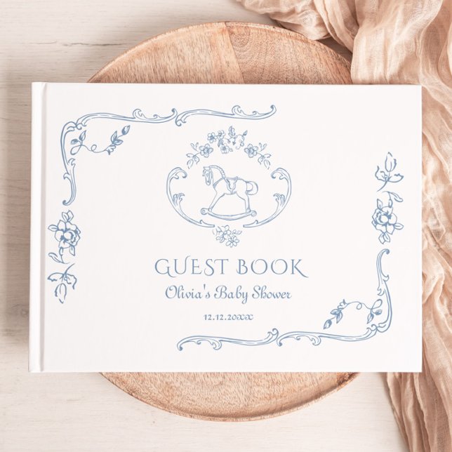 Toile Vintage frame Chinoiserie Baby shower Guest Book (Creator Uploaded)