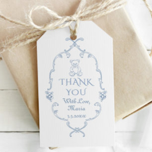 Toile Vintage teddy bear baby shower thank you Gift Tags