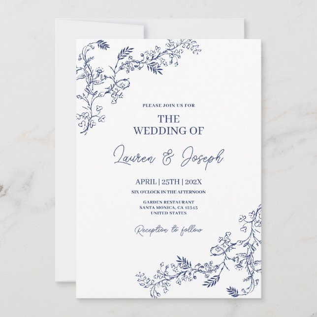 Toile Wedding Invitation (Front)
