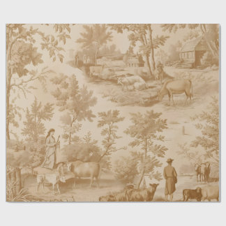Toile Wrapping Paper