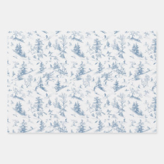 Toile Wrapping Paper Modern Classic Ski Vignette