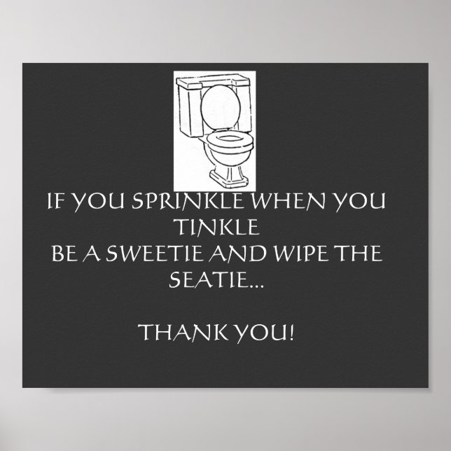 TOILET BATHROOM RULES POSTER (Front)