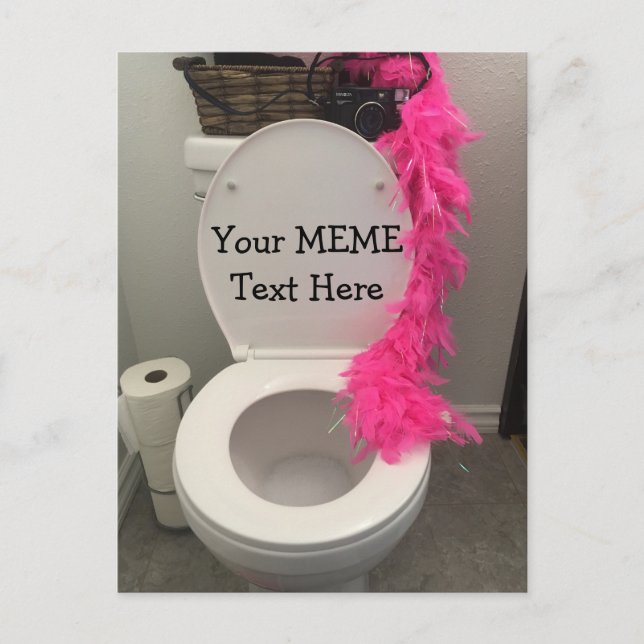 Toilet Bowl Funny Creat a MEME Postcard (Front)
