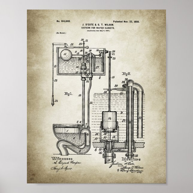 Toilet Cistern Patent Poster (Front)