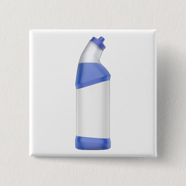 Toilet cleaner bottle with blank label 15 cm square badge (Front)