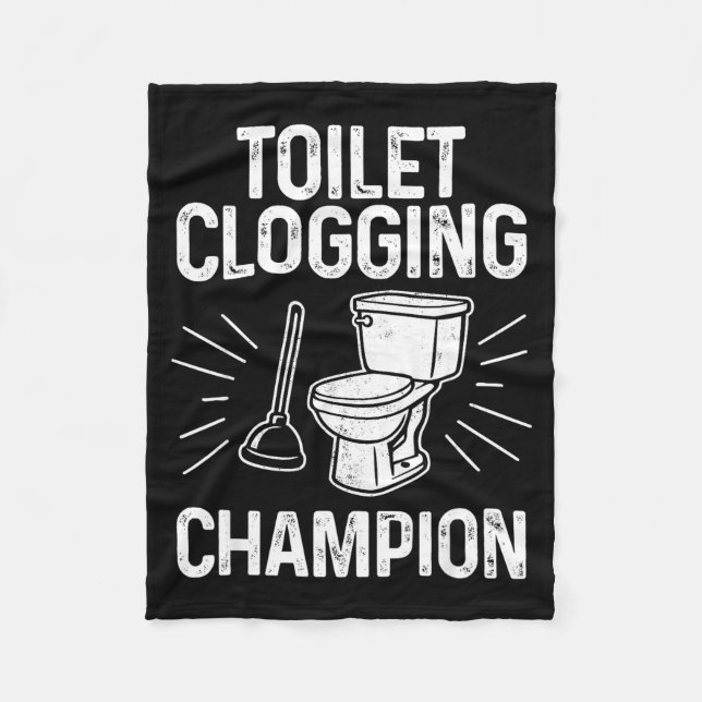 Toilet Clogging Chamon Funny Graphic Toilet Cloggi Fleece Blanket (Front)
