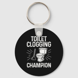 Toilet Clogging Chamon Funny Graphic Toilet Cloggi Key Ring
