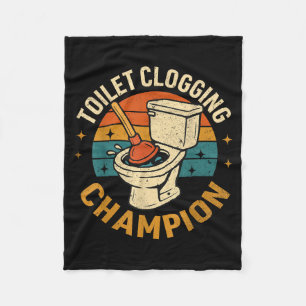 Toilet Clogging Chamon Tee Funny Meme  Fleece Blanket