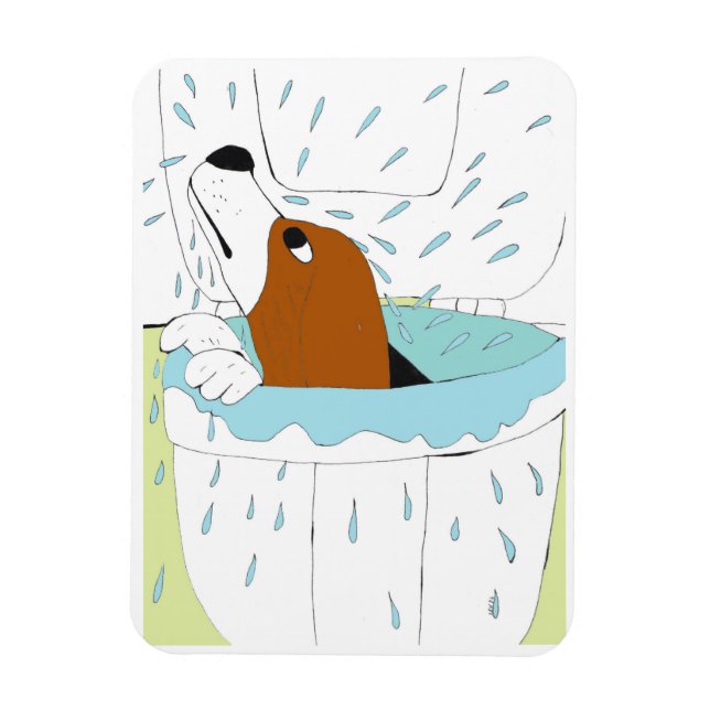 toilet dog   magnet (Vertical)