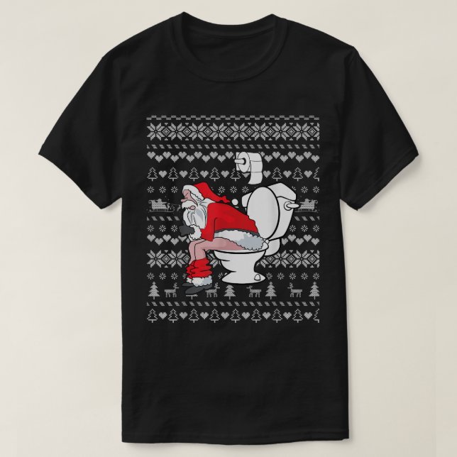 Toilet Funny Santa Ugly Christmas Sweater Funny Gi (Design Front)