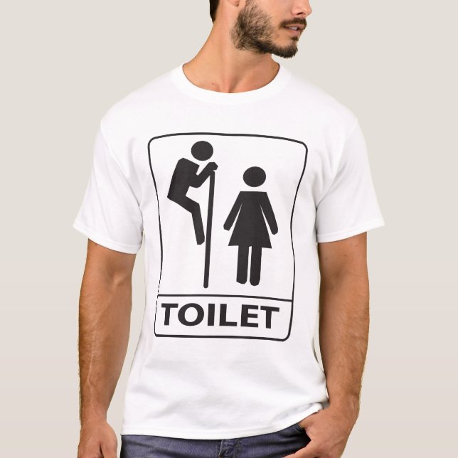 Toilet Humour Sign T-Shirt (Front)