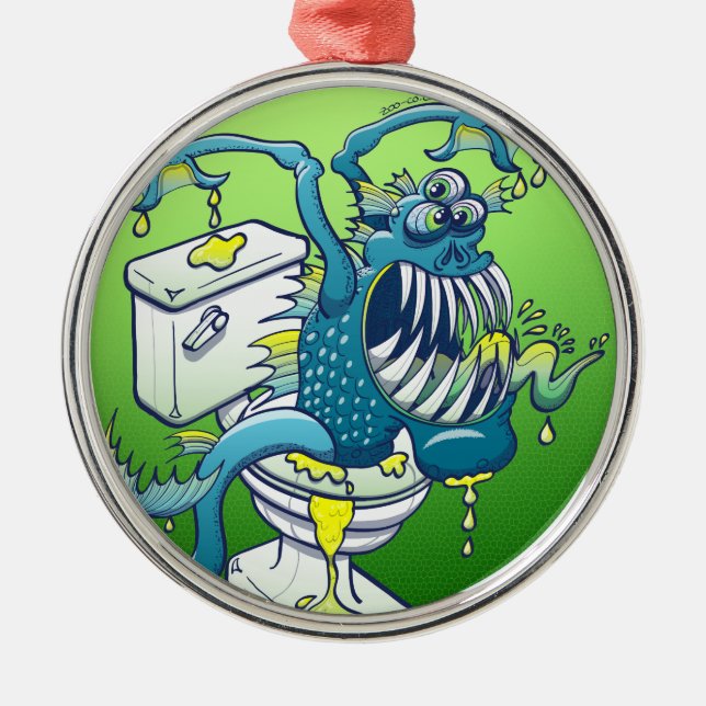Toilet Monster Metal Tree Decoration (Front)