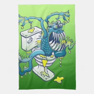 Toilet Monster Tea Towel