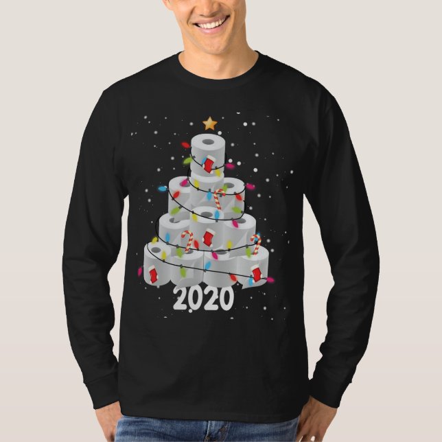 Toilet Paper Christmas Tree Ugly Christmas Family  T-Shirt (Front)