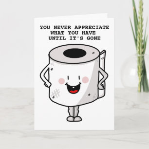 TOILET PAPER FUNNY BIRTHDAY GREETING CARD