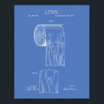 Toilet Paper Roll 1891 Patent Art - Blueprint Poster<br><div class="desc">This Patent Art print is based on artwork from a drawing in a United States Patent.</div>