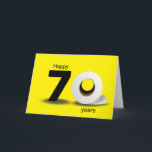 toilet paper roll 70th birthday card<br><div class="desc">Roll of white toilet paper on yellow background for 70th birthday.
Background colour can be changed.</div>