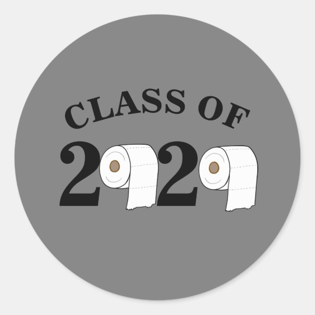 toilet paper roll class of 2020 funny graduation classic round sticker (Front)