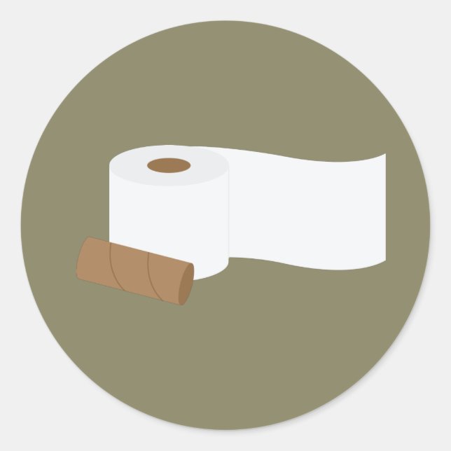 Toilet Paper Roll Classic Round Sticker (Front)