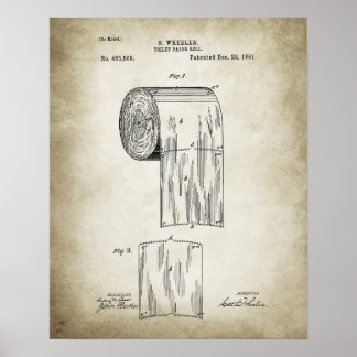 Toilet Paper Roll  Patent Poster
