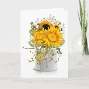 toilet paper roll with sunflowers card