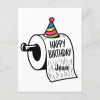 Toilet paper with birthda hat drawing