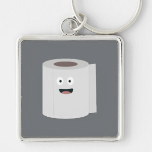 Toilet paper with face key ring