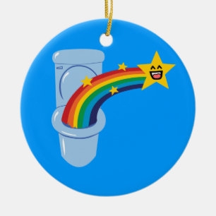 Toilet Rainbow Ceramic Tree Decoration