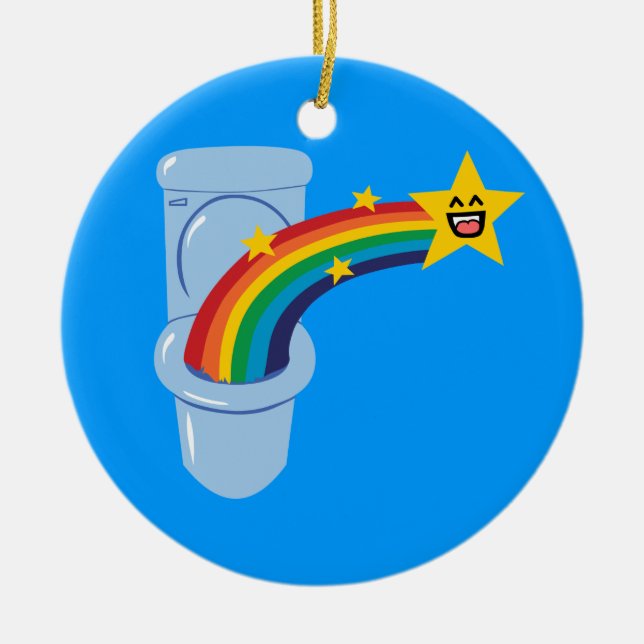 Toilet Rainbow Ceramic Tree Decoration (Front)