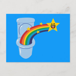 Toilet Rainbow Postcard
