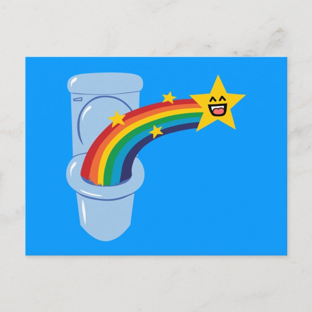 Toilet Rainbow Postcard (Front)