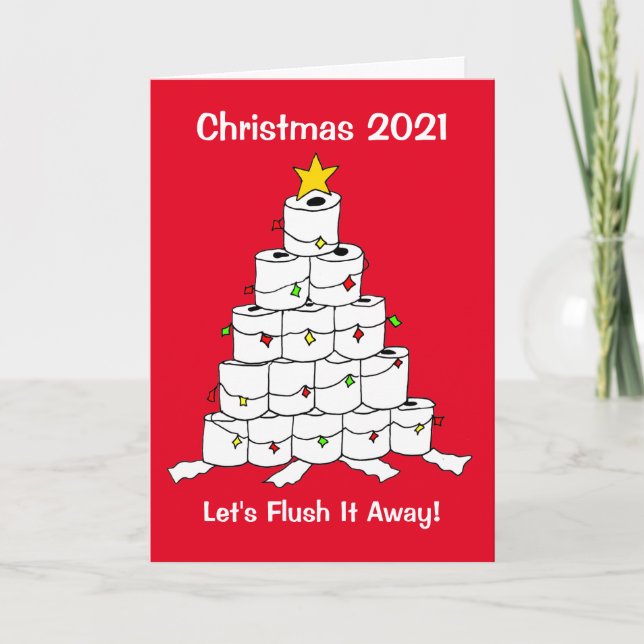 Toilet Roll 2021 Xmas Tree Flush Holiday Card (Front)