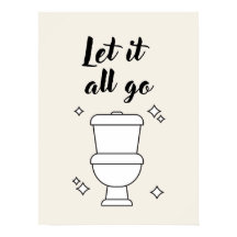 Toilet Rules Minimalist Black and White Wall Art