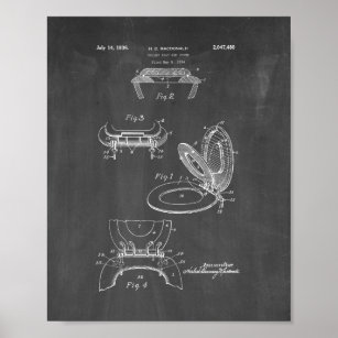 Toilet Seat And Cover Patent - Chalkboard Poster