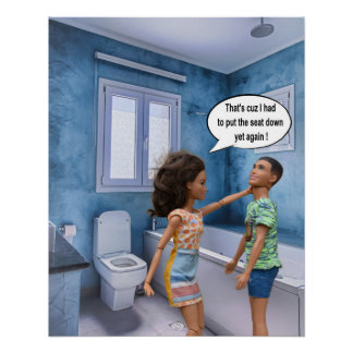 Toilet seat conflict poster