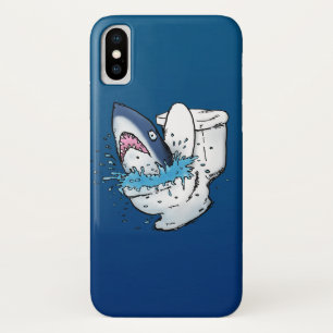 Toilet Shark Funny Blue Cartoon Case-Mate iPhone Case