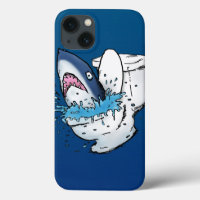 Toilet Shark Funny Blue Cartoon