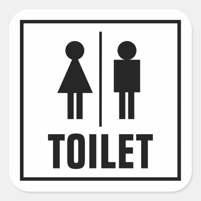 Toilet sign male female WC icon public restroom Square Sticker (Front)