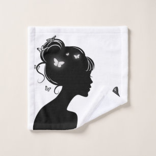 Toilet The woman butterflies Wash Cloth