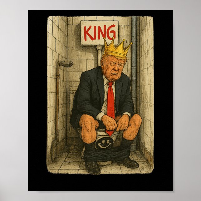 Toilet Throne King – Satirical Trump Artwork  Poster (Front)