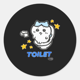 Toilet Time Chikawa Meme Tee  Classic Round Sticker