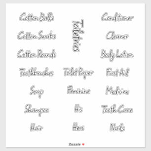 Toiletry Staples Labels