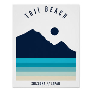Toji Beach Shizuoka Japan Retro Vintage Poster