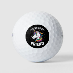 Token Straight Friend Unicorn Gay LGBTQ Pride Ally Golf Balls