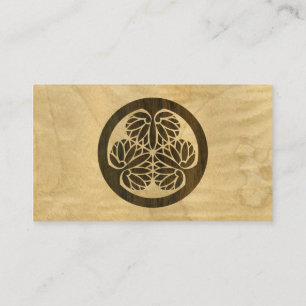 Tokugawa Aoi Mon Japanese Family Crest Wood Veneer Business Card