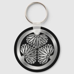 Tokugawa Clan Kamon Silver Chrome Key Ring