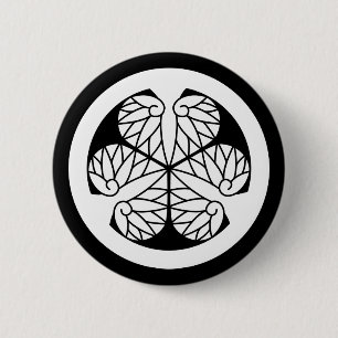 Tokugawa hollyhock(13) 6 cm round badge