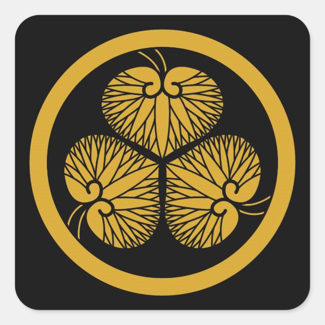 Tokugawa hollyhock 1(first,2nd,3rd)33 square sticker (Front)