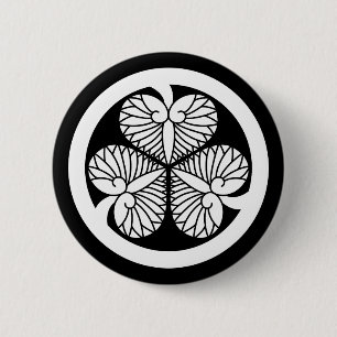 Tokugawa hollyhock 9(8th Yoshimune)23 6 Cm Round Badge