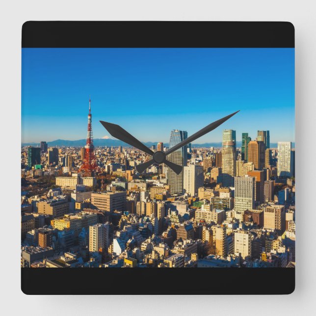 Tokyo 001A Square Wall Clock (Front)